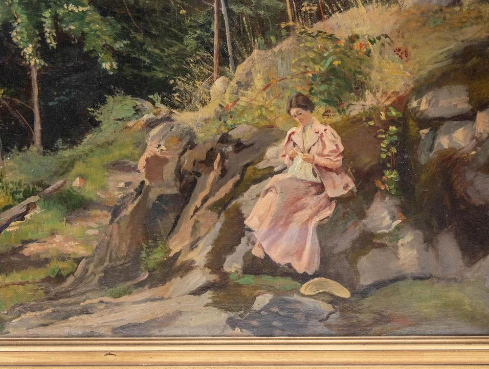 Pierre - Paul, Léon Glaize, Donna nei boschi ca. 1890, dettaglio